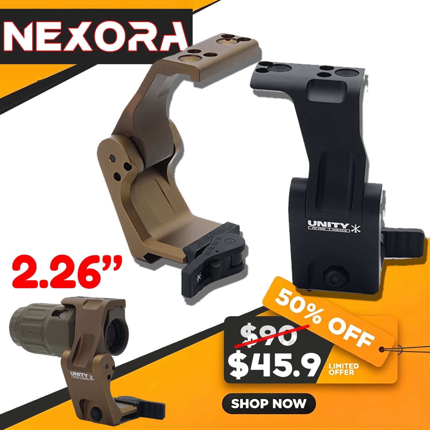 2.26 UNITY TACTICAL FAST OMNI FTC Magnifier Mount | USA STOCK