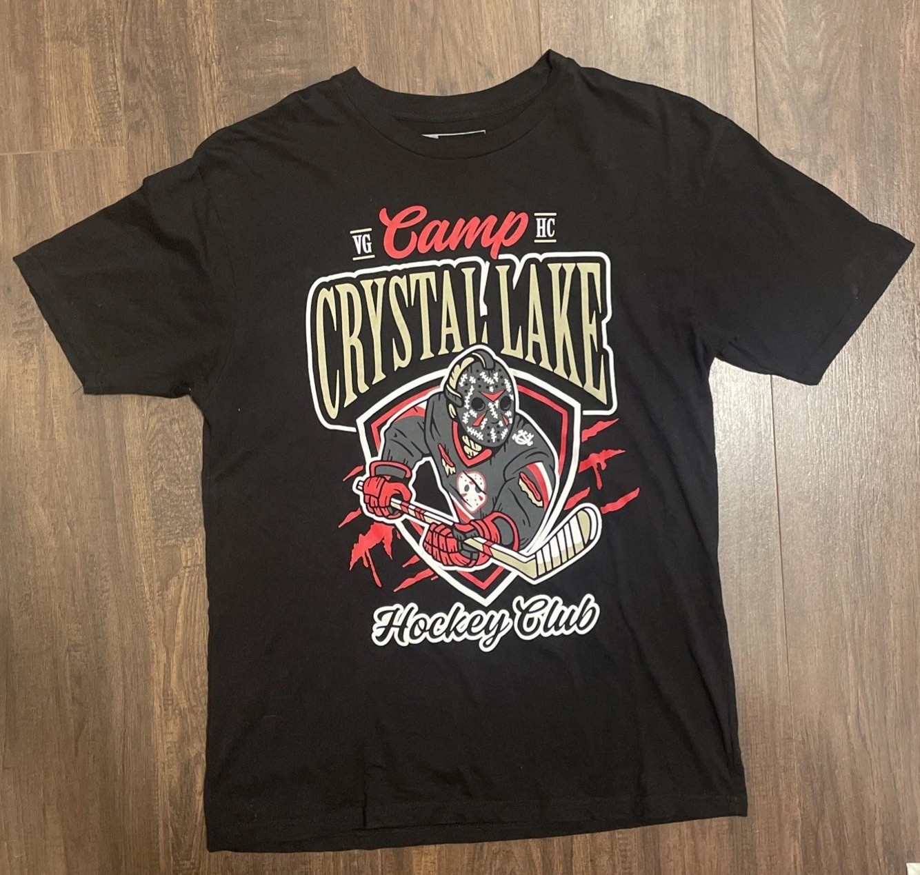 Friday The 13th Jason Crystal Lake Hockey Club  T Shirt Size Large