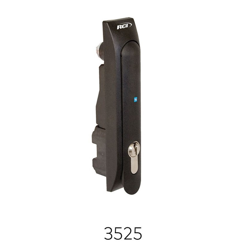 RCI 3525 Electronic Locking Rack Handle 12-24 VDC, Black, 3525B-G, RFM-E-LOCK-SH