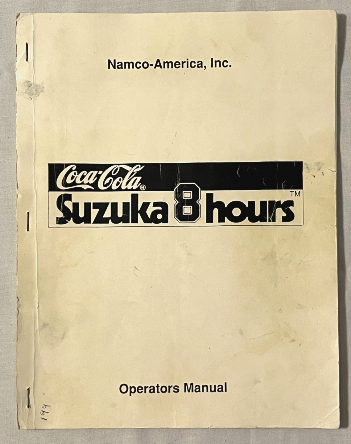 Coca-Cola™ Suzuka 8 Hours Coin-Op Arcade Operators Manual Original Namco 1992