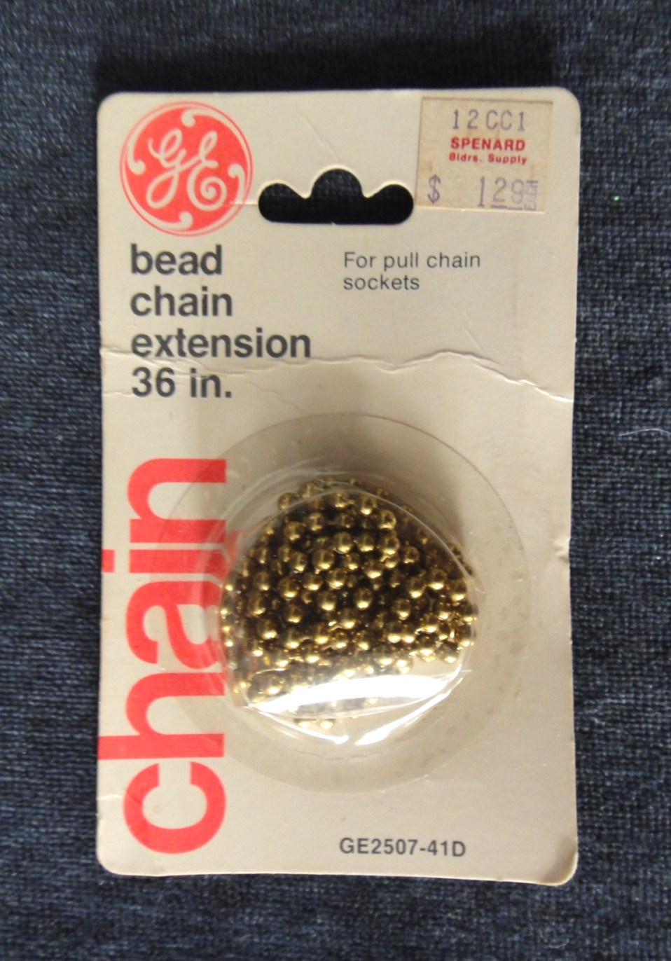 GE 2507-41D Bead Chain Extension 36 in. Brass Finish