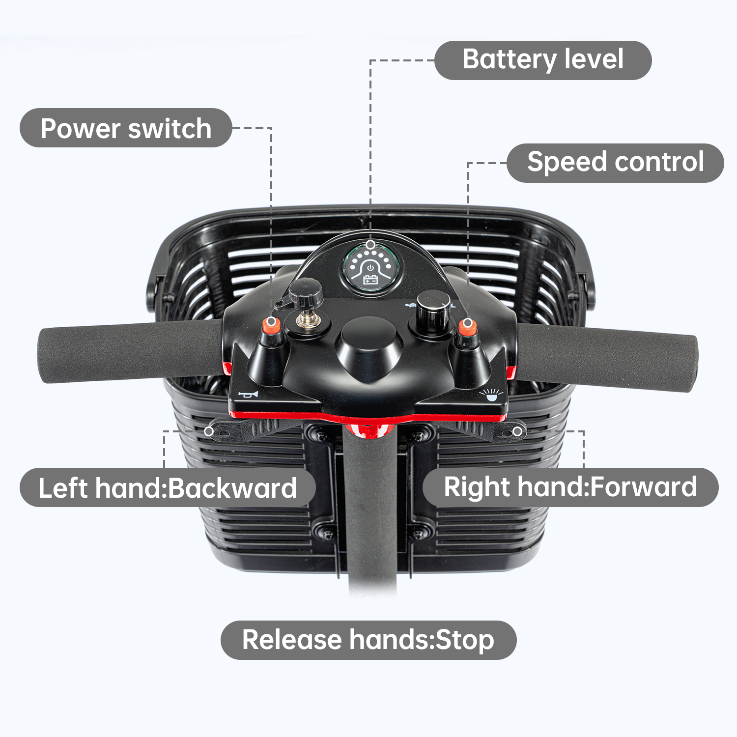 2024 3 Wheels Mobility Scooter Electric Powered Mobile Folding Wheelchair Device