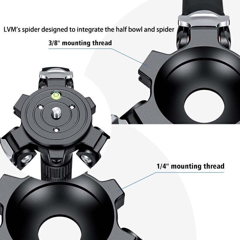 Leofoto LVM-323C+BV-10 Carbon Fiber Video Tripod Kit with 75mm Bowl