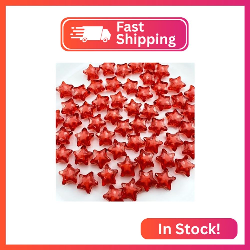 Tingoons 100 PCS 15mm Acrylic Star Beads Loose Spacer Colorful Beads for DIY Cra