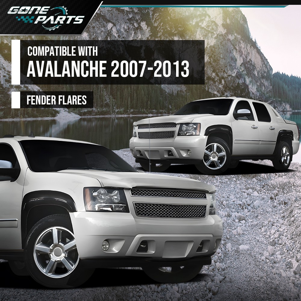 Full Set Paintable Fender Flares Fit For 2007-2013 Chevrolet Avalanche