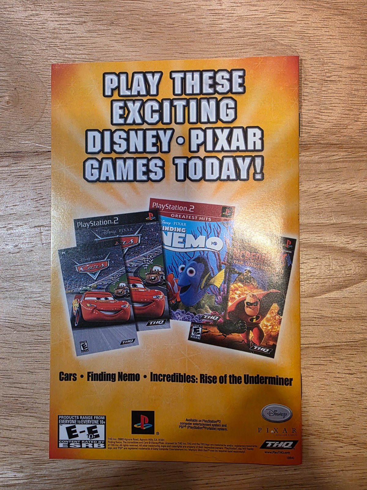 Ratatouille PlayStation 2 PS2 Instruction Manual Only