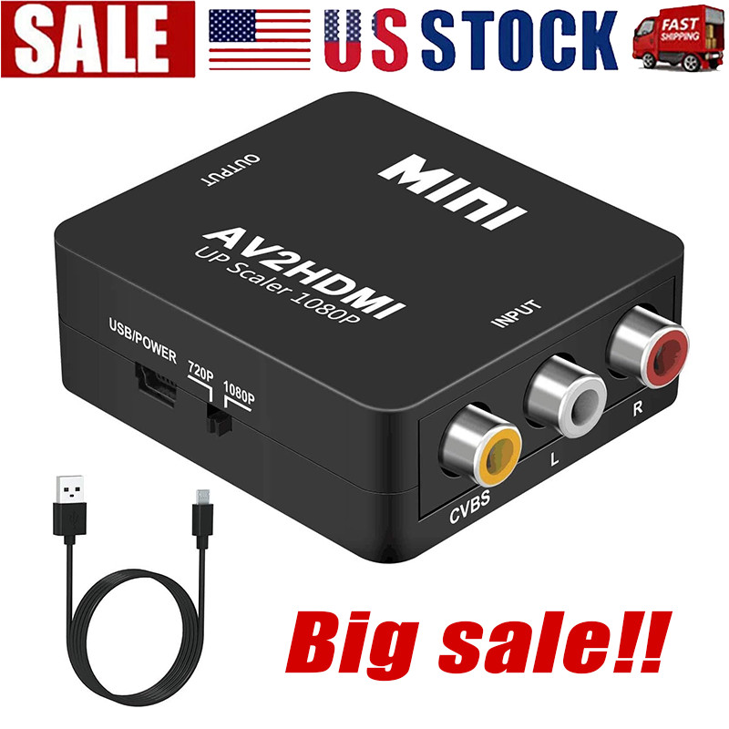 HDMI To RCA Converter Cable HDMI2AV Adapter 3RCA 1080P Composite HD Video Audio