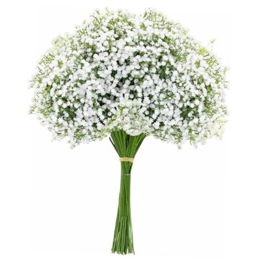 10PCS 21-inch Sturdy Artificial Baby’s Breath Flowers - Non-Shedding Design