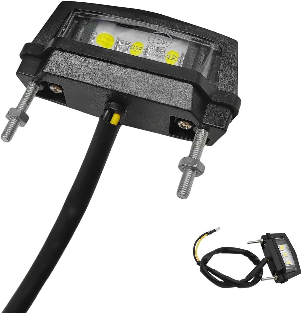 Motorcycle LED License Plate Lamp Assembly, 12V Waterproof Motorbike Bright LED