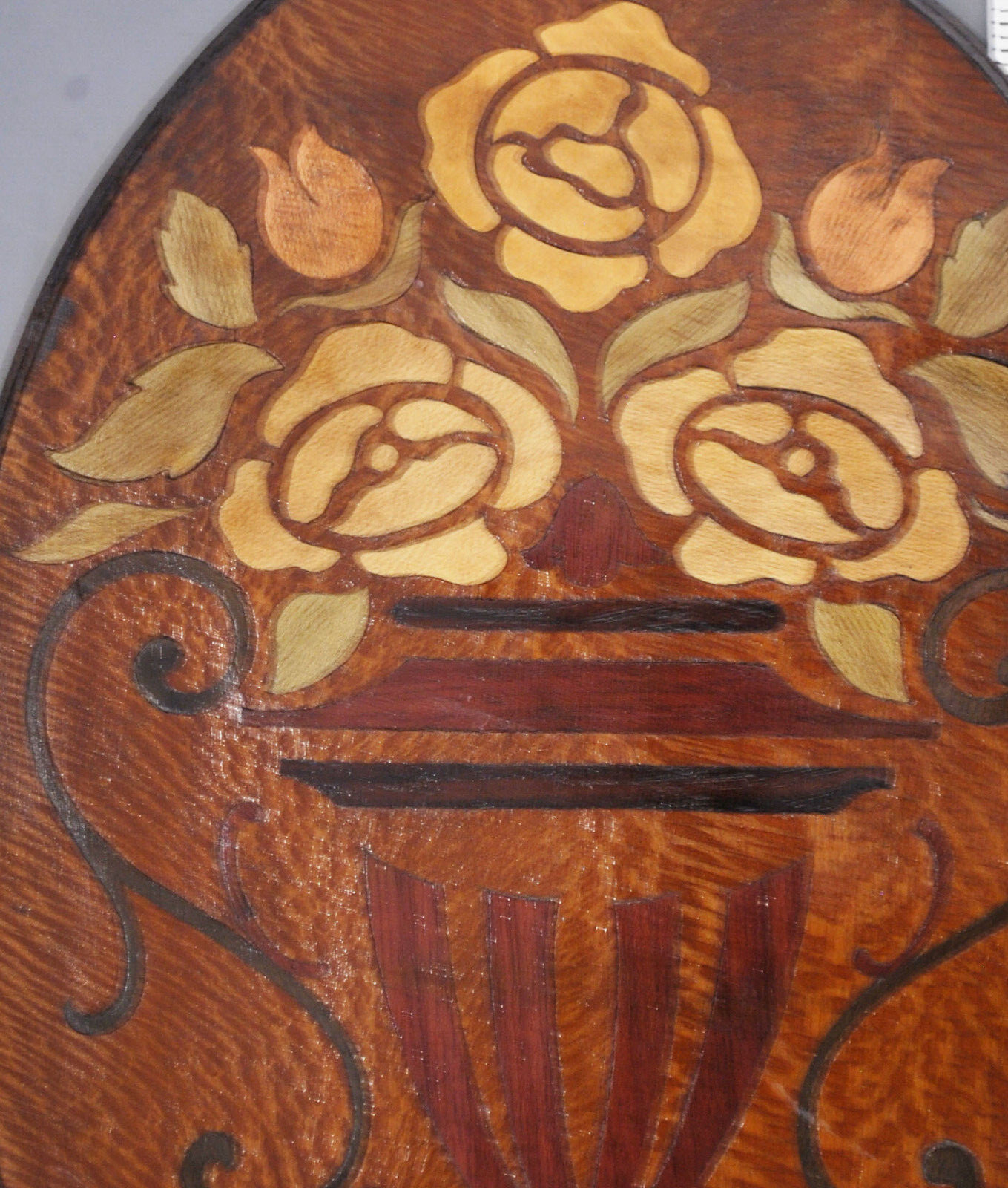 ca 1920-30 Floral Marguetry Panel from German Salesman Sample (panel-7)