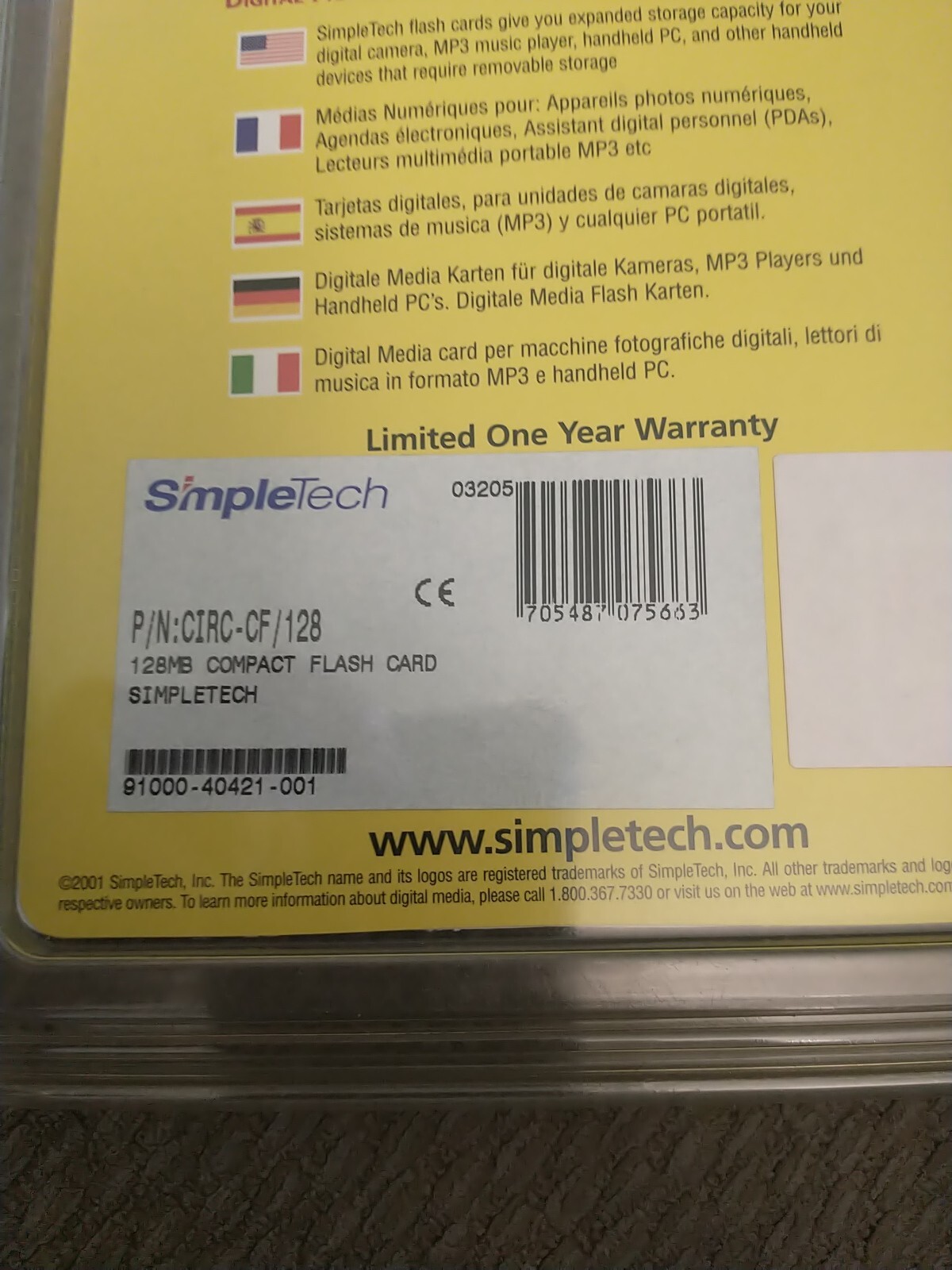 Digital Media Simple Tech Compact Flash Memory Card (128MB)