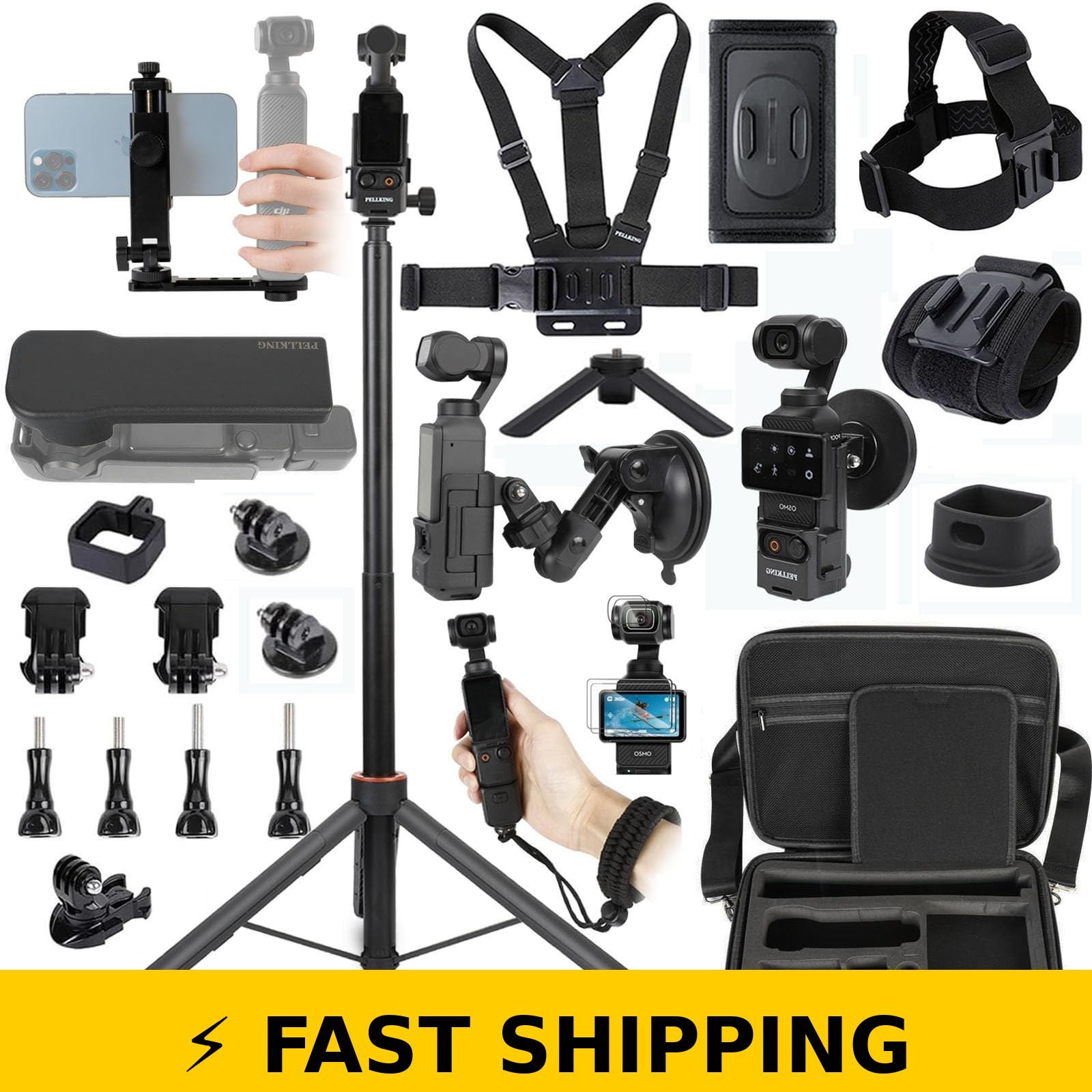 PellKing Accessories Kit for Osmo Pocket 3/4/Xtra Muse - Complete Set