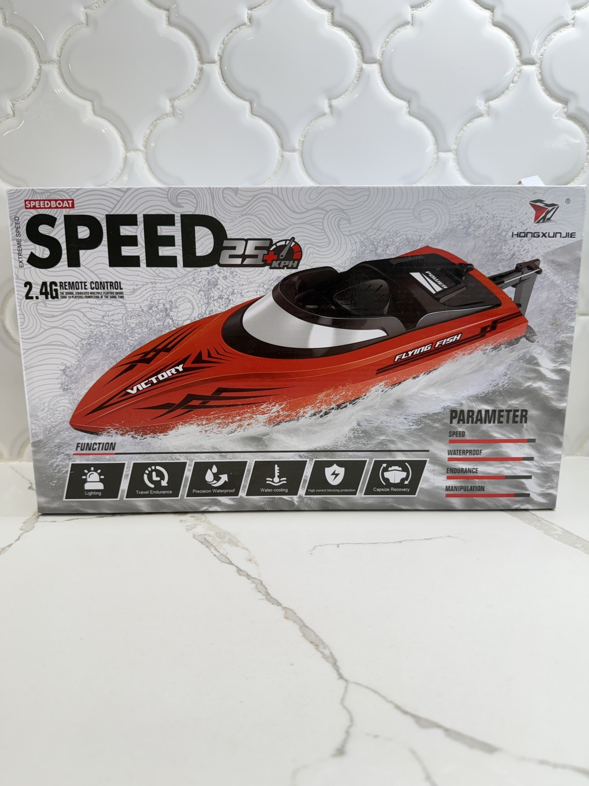 Hongxunjie Flying Fish Speed Racing RC Boat 2.4G Remote Control Orange