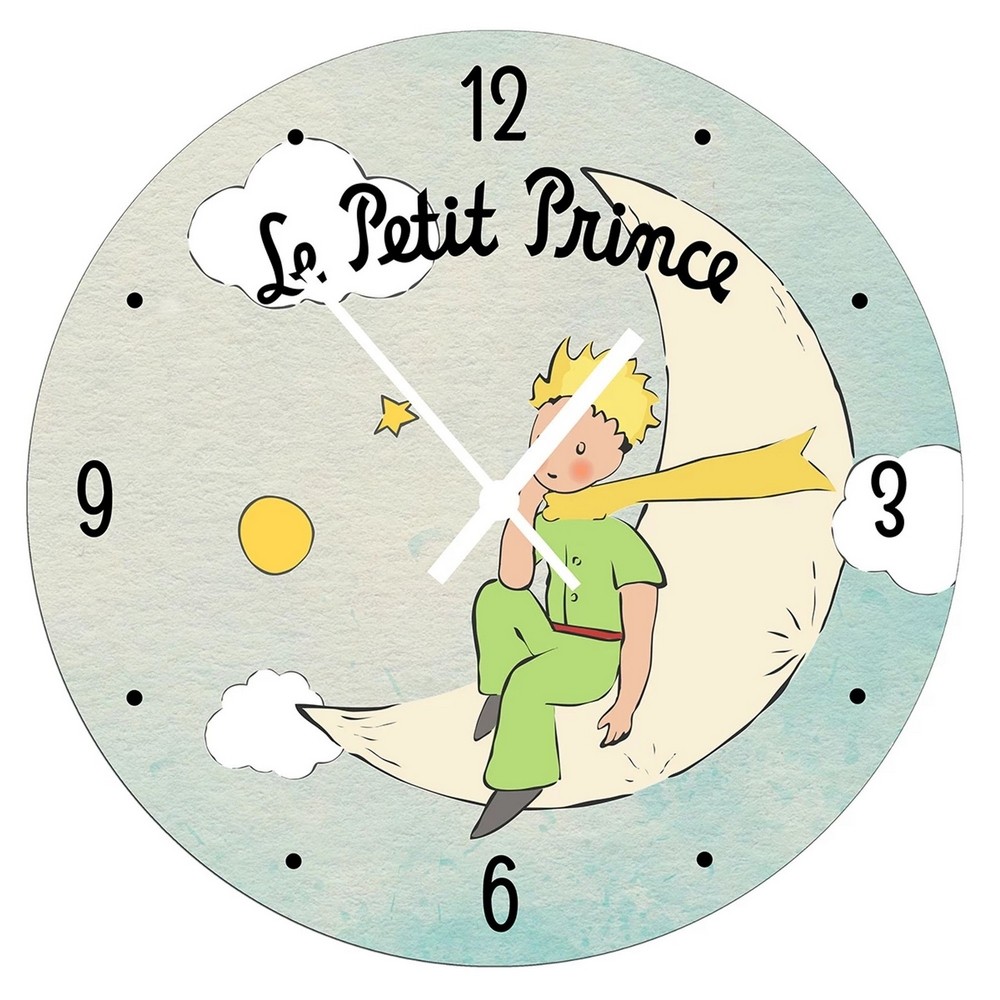 Enesco The Little Prince Wooden Decorative Wall Clock 28cm (Moon)