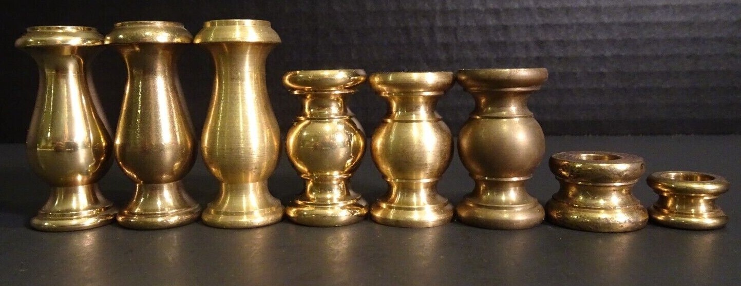 Lamp Parts - Solid Brass Necks 1/8ips Choose Height Fits Over Standard 3/8" Pipe