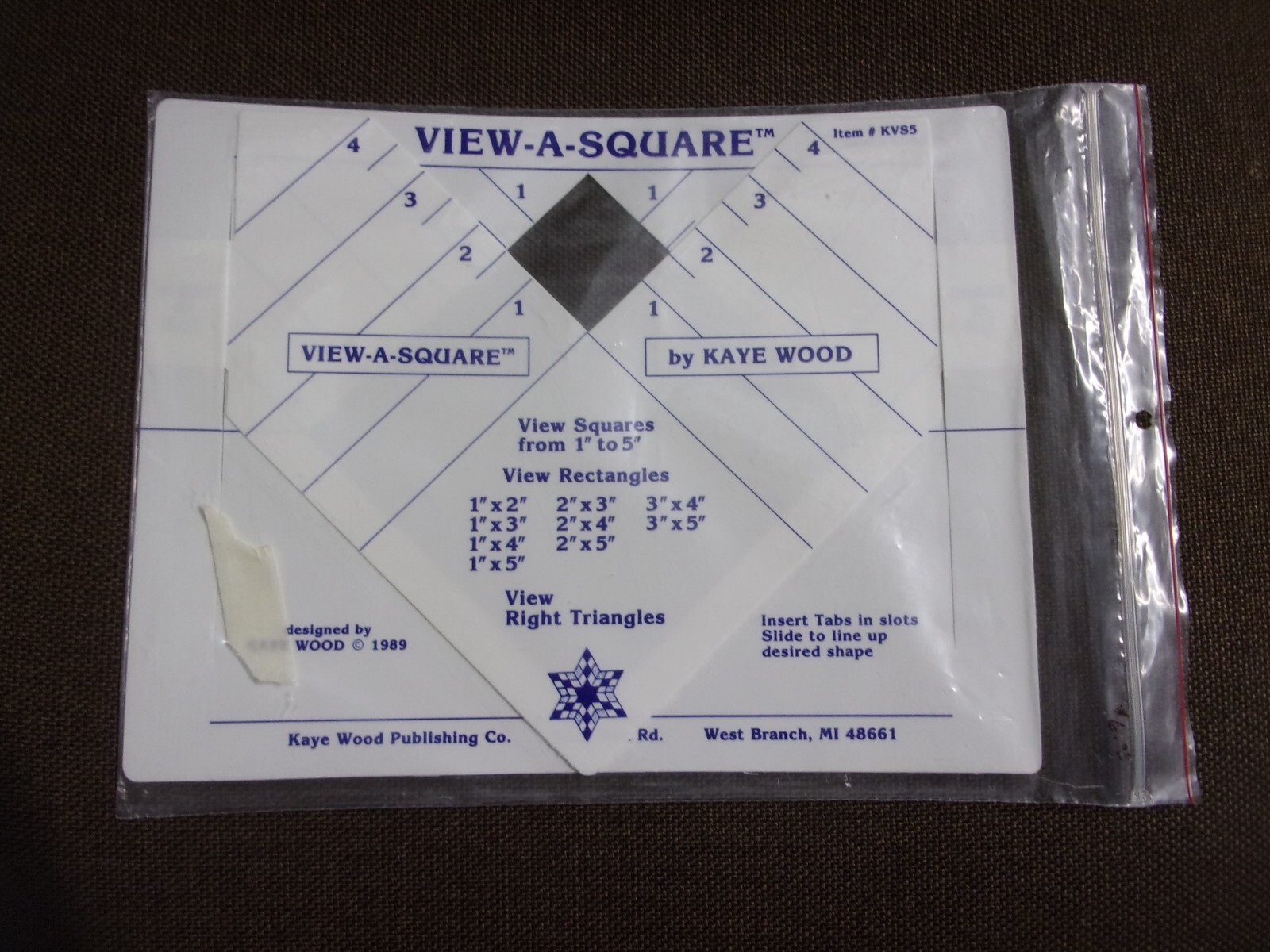 View-A-Square Kaye Wood KVS5 View quilting squares rectangles right triangles *