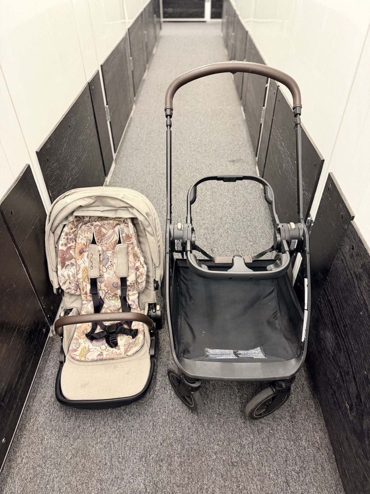 Nuna TRVL Single Pushchair Stroller, Foldable 3-Wheel, Canopy, Gray/Black