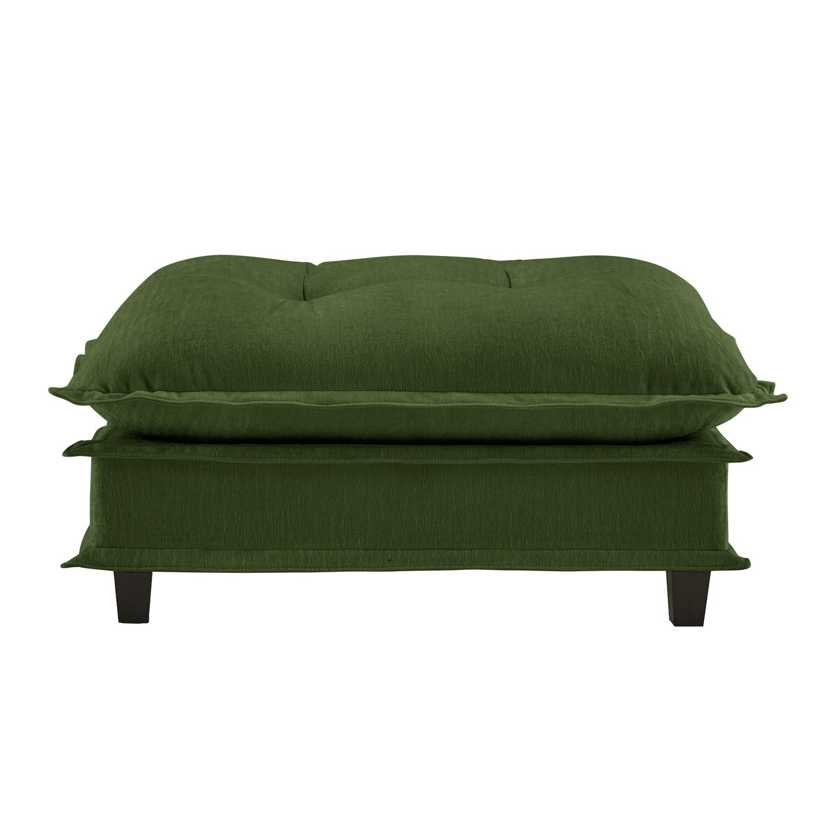 73" Ottoman Chenille Sofa Sectional in Green