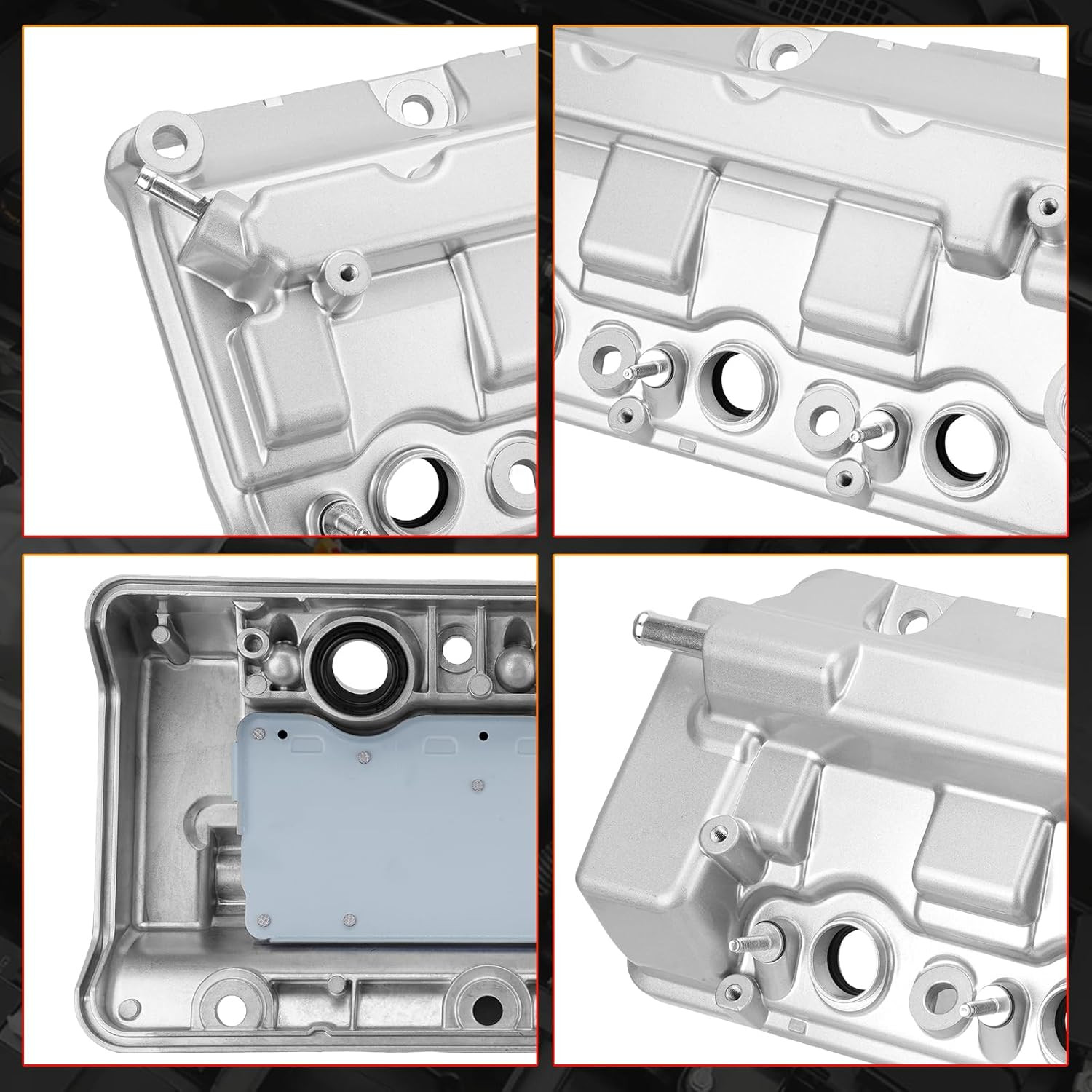 2Pcs Aluminum Front & Rear Valve Cover for Honda Accord Odyssey Pilot 3.5L V6