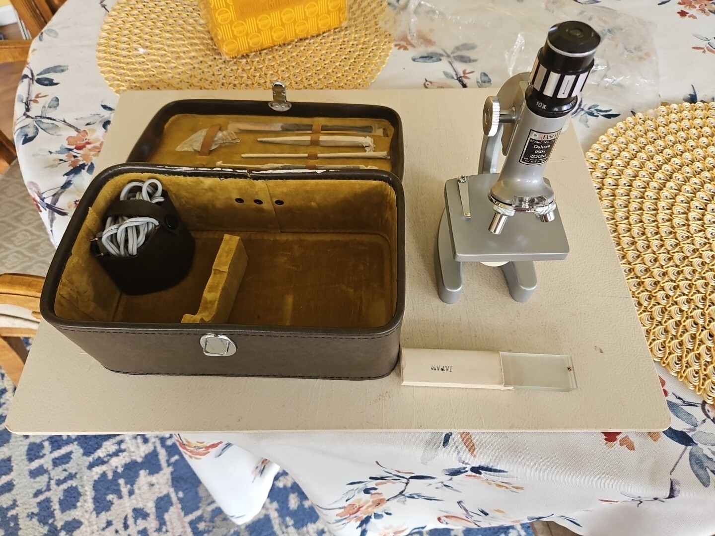 Jason 900x Zoom Microscope w/Case & Slides Model 712 Auto Power Computer Zoom
