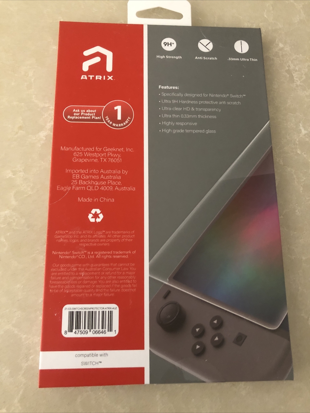 Nintendo Switch Tempered Glass Screen Protector Atrix