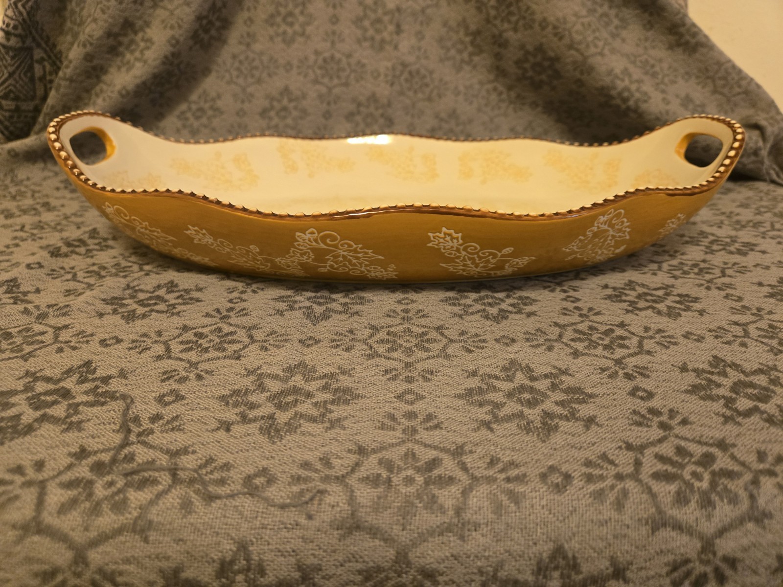 Handled Temp-tations Seasonal Gold Serving Dish with Handles