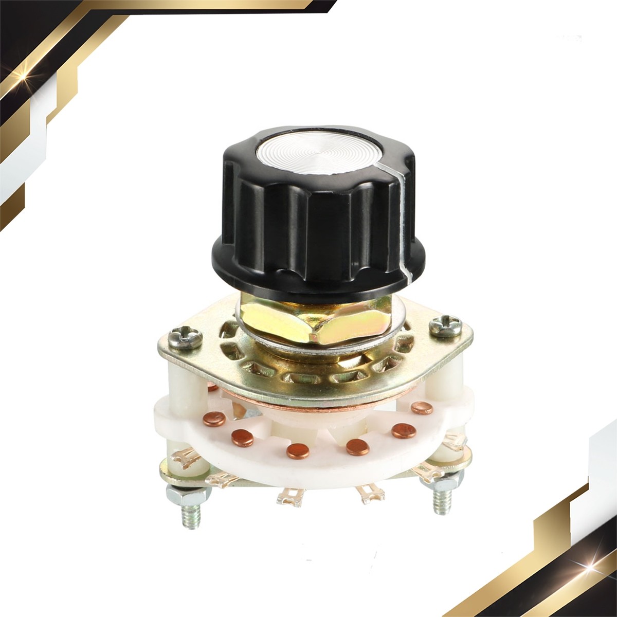 1P6T 1 Pole 6 Throw 1Deck Band Selector Rotary Switch with Plastic Knob 7Pins