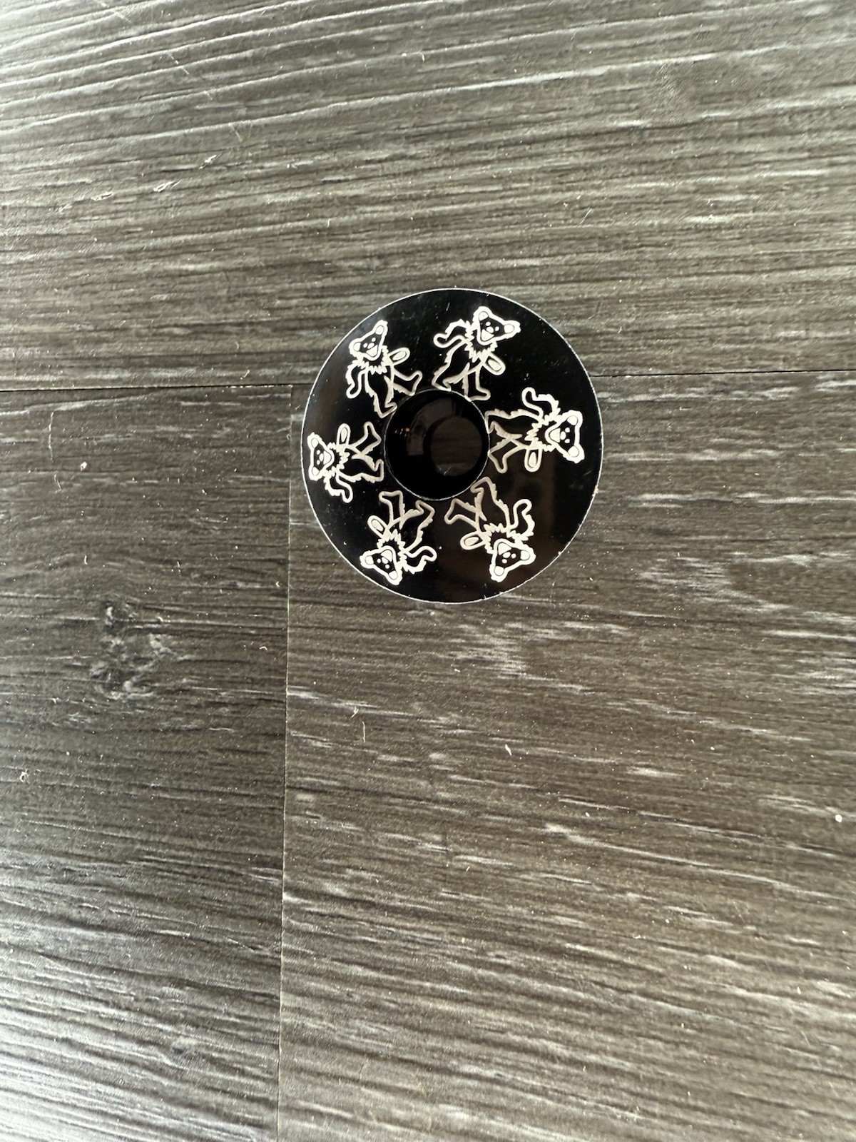 Dancing Bear Headset Stem Top Cap 1 1/8 Grateful Dead Black