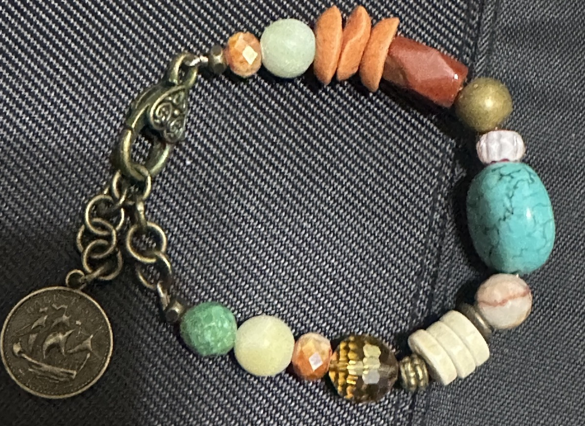Sierra Aqua Seaglass Bracelet 7.5" - 8.5" Adjustable length