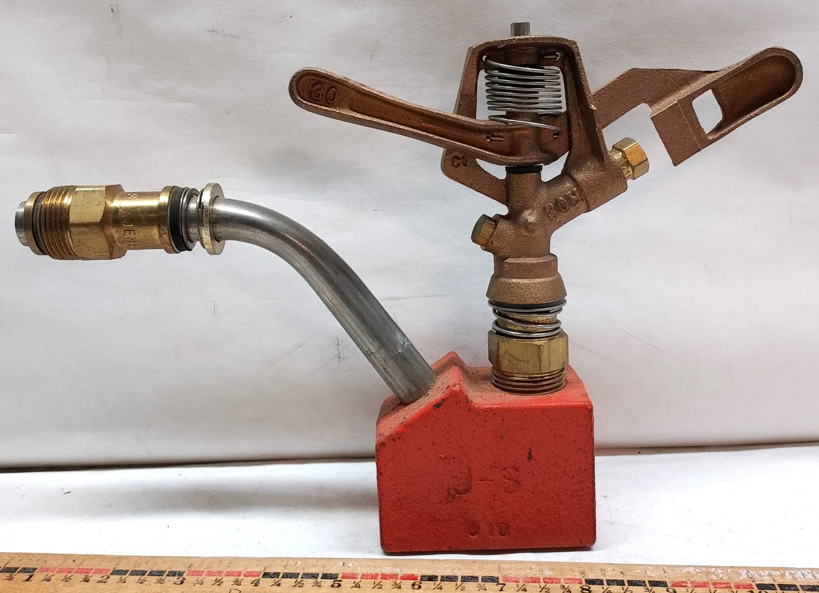 RAIN BIRD 30H BRASS IMPACT SPRINKLER WITH HEAVY DUTY WHEEL LINE LEVELER - 710241