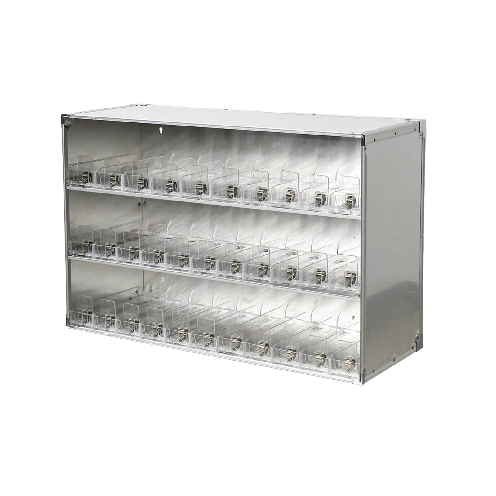 27" W 330 Pack Cigarette Tobacco Display Rack Auto Feed, Transparent Shelf