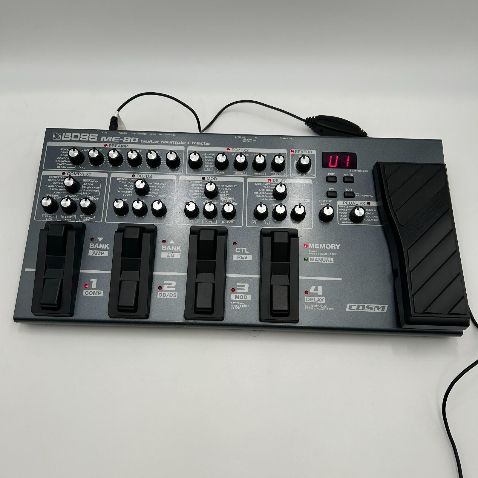 Used Boss ME-80 Guitar Multiple Effects Pedal Good Condition Operation Confirmed