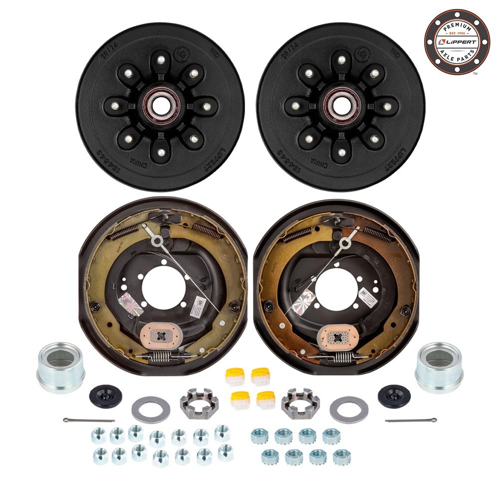 Lippert Pre-Greased 8-6.5" Self-Adjusting Trailer Brake Kit 7000 lb Axles 9/16"