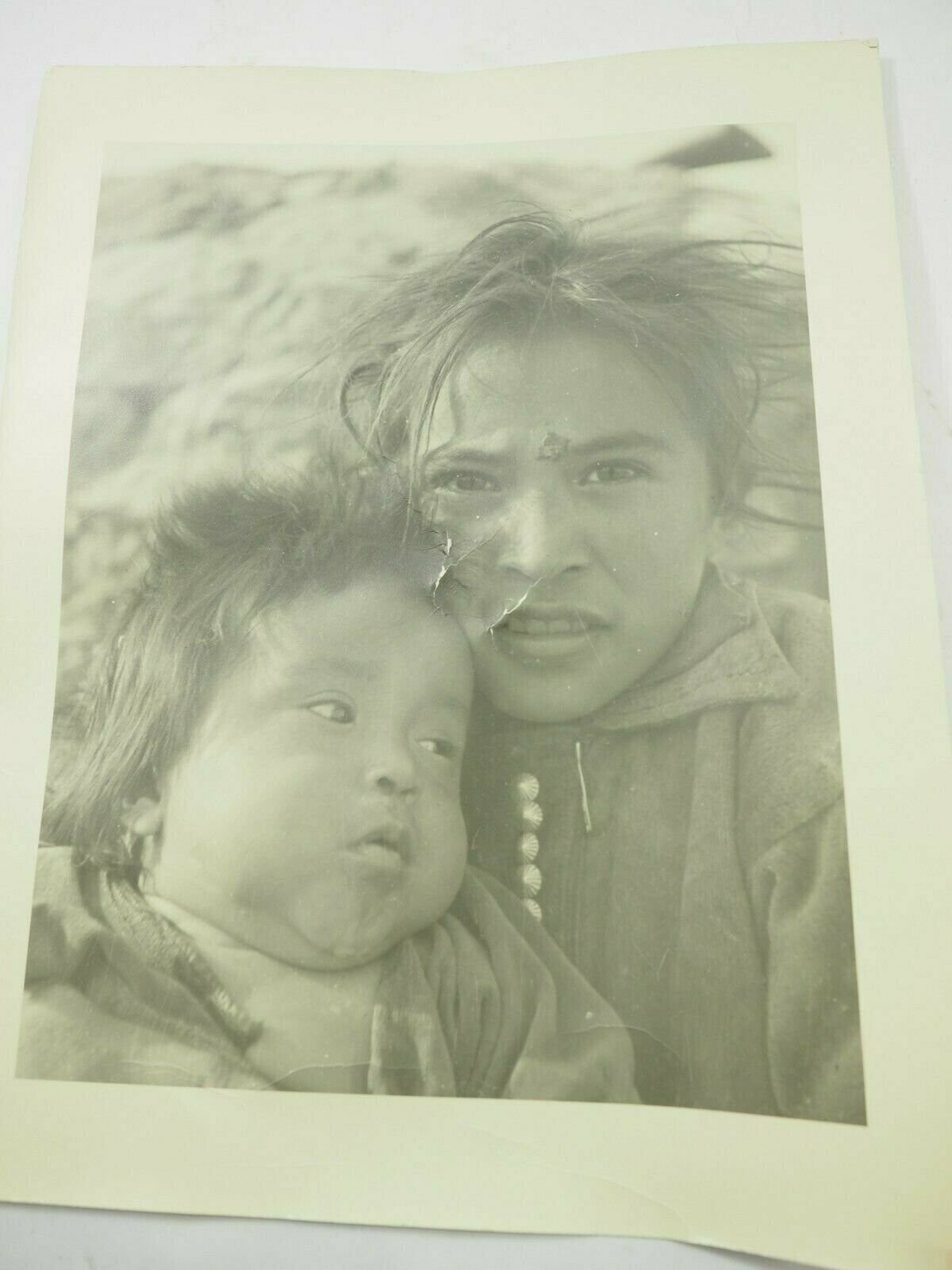 Barry Goldwater Signed and Titled  "Navajo Children" B&W Photo 11" x 14"