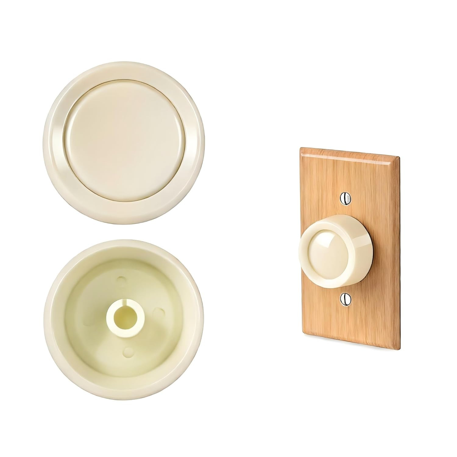 2Pcs Beige Rotary Dimmer Switch Knob - Universal Replacement for Lutron D-600P,