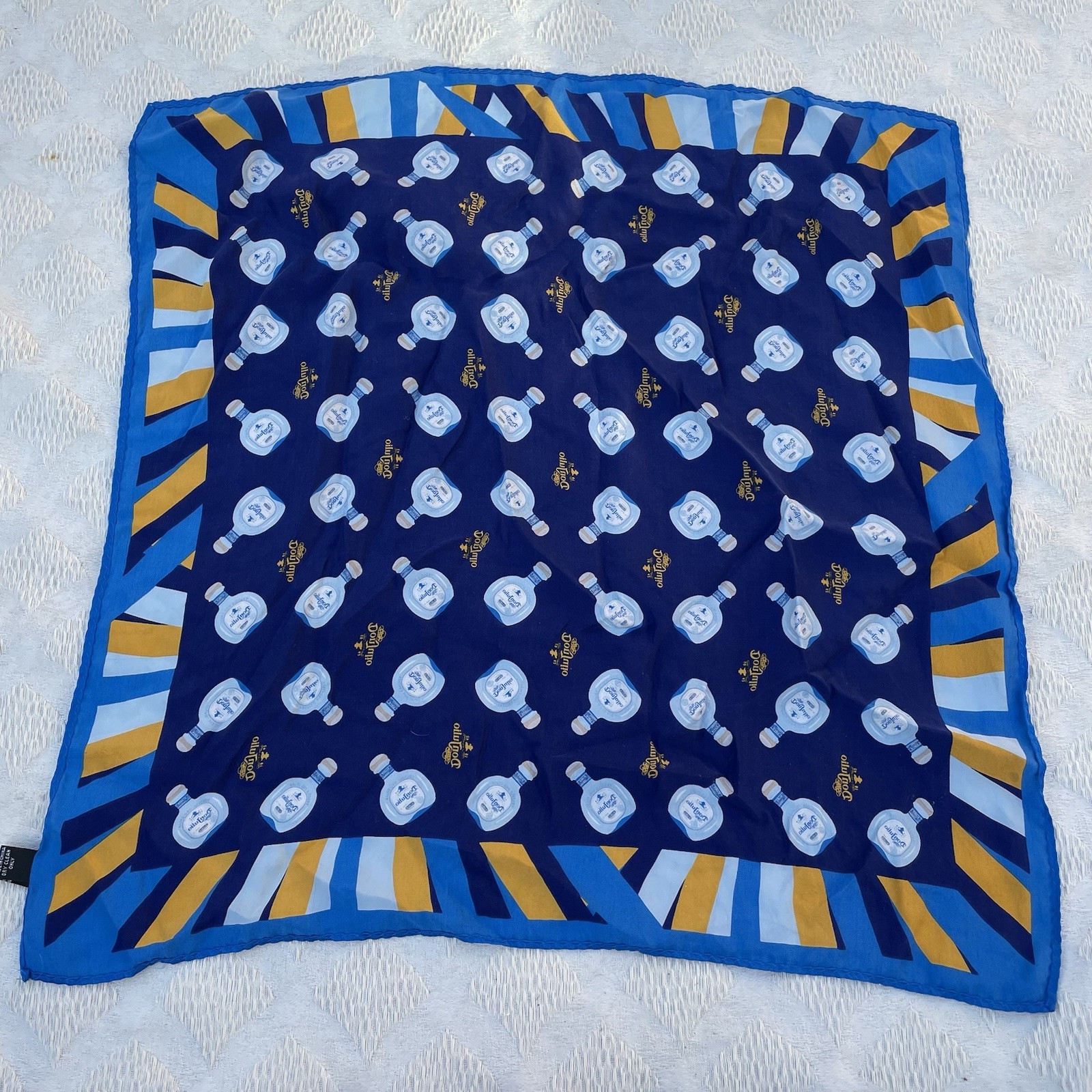 Don Julio Tequila Bandanna 20”x 20” 100% Silk Made In India Scarf Handkerchief
