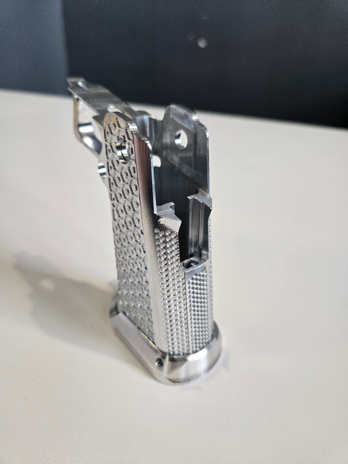 Bare Billet Aluminum Hex Textured 2011 Double Stack Grip - Prodigy Staccato etc