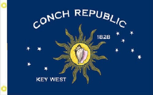 "KEY WEST CONCH REPUBLIC" flag 3x5 ft polyester banner sign Florida FL