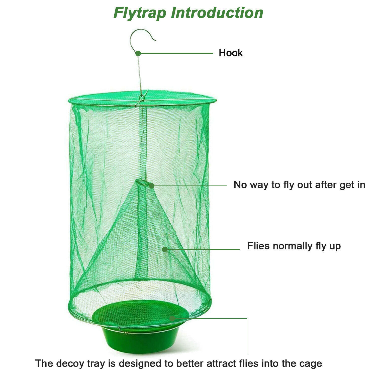 3 x The Ranch Fly Trap Reusable Fly Catcher Killer Cage Net Trap Pest Bug Catch