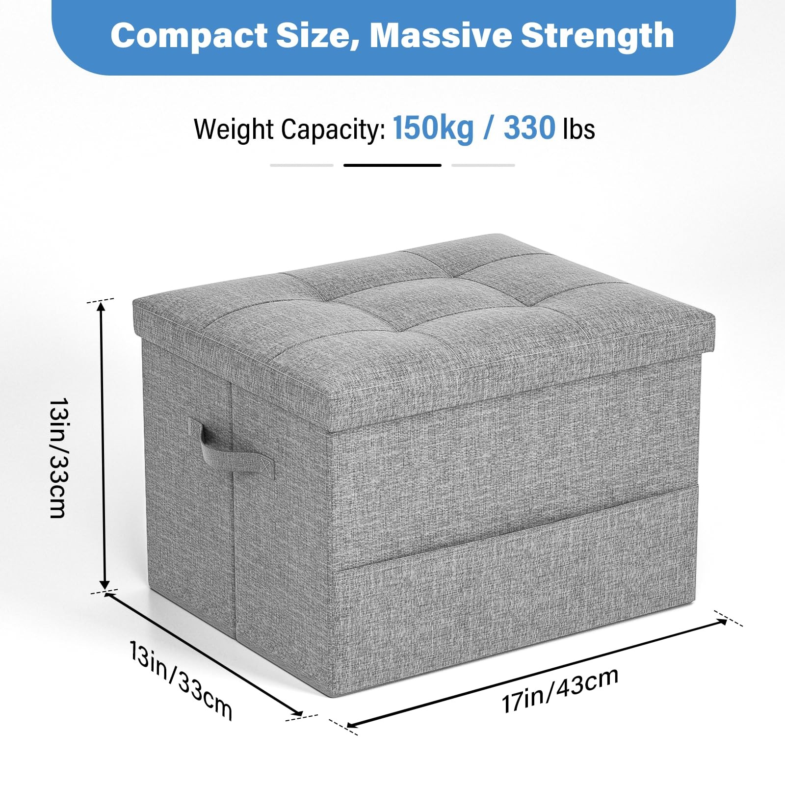 Storage Ottoman Foot Rest Stool, Foldable Foot Rest Stool with Thicker Foam P...