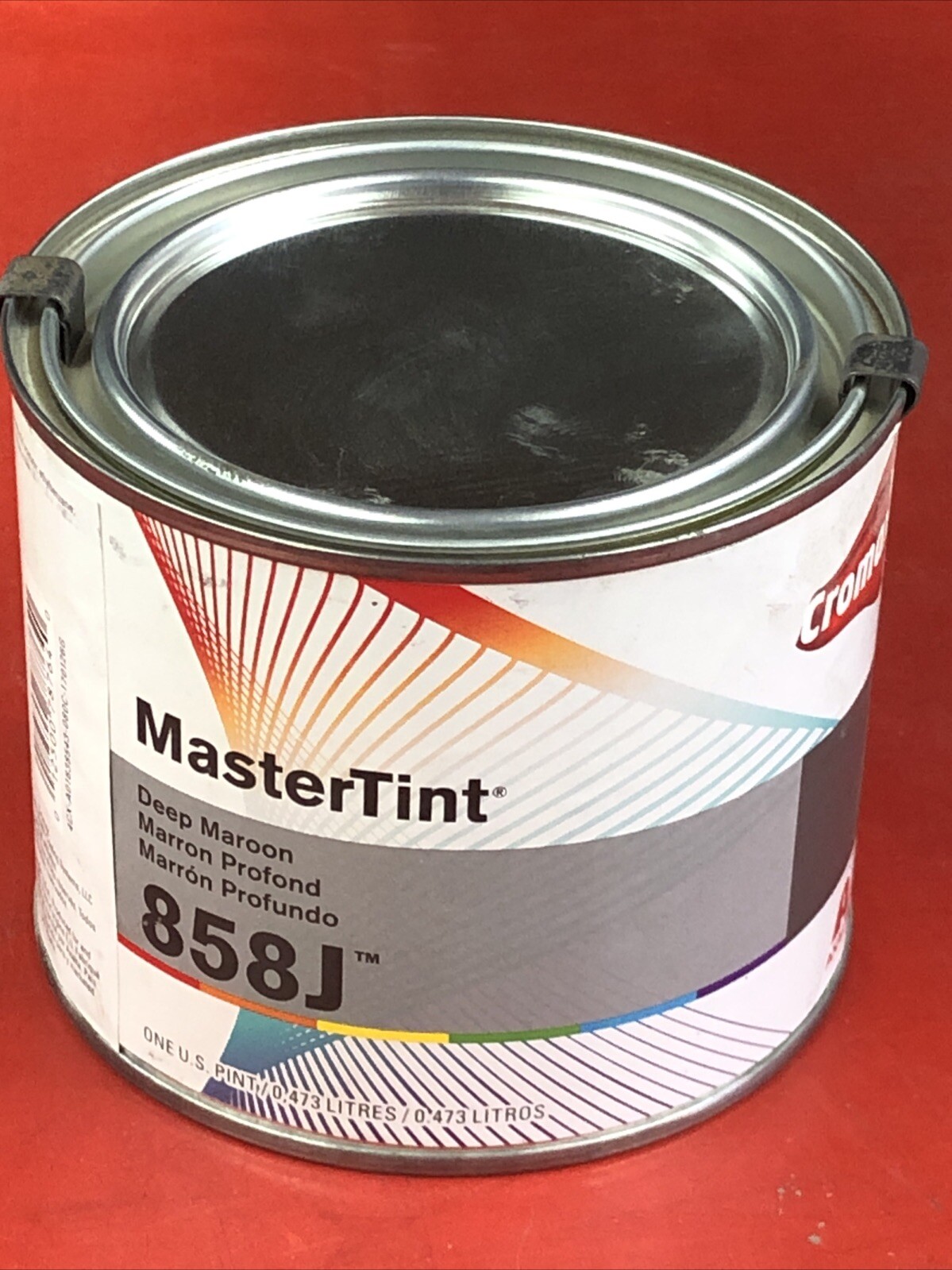 (1) PINT AXALTA DUPONT CROMAX MASTERTINT 858J DEEP MAROON TINT TONER COLOR