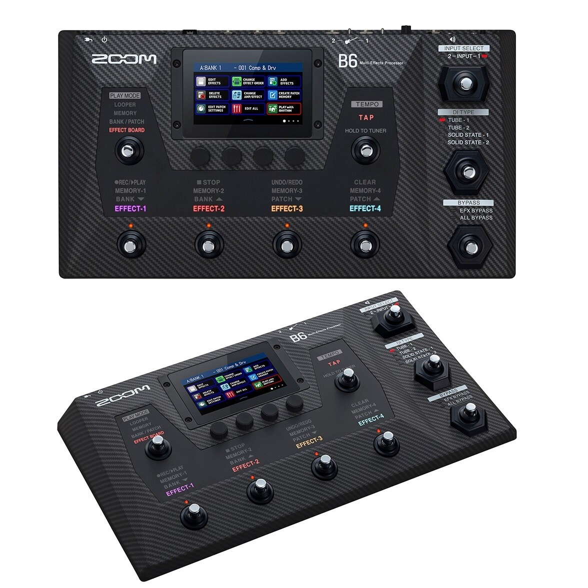 Zoom B6 Bass Guitar Multi-Effects Pedal Processor DI Modeling Capabilities