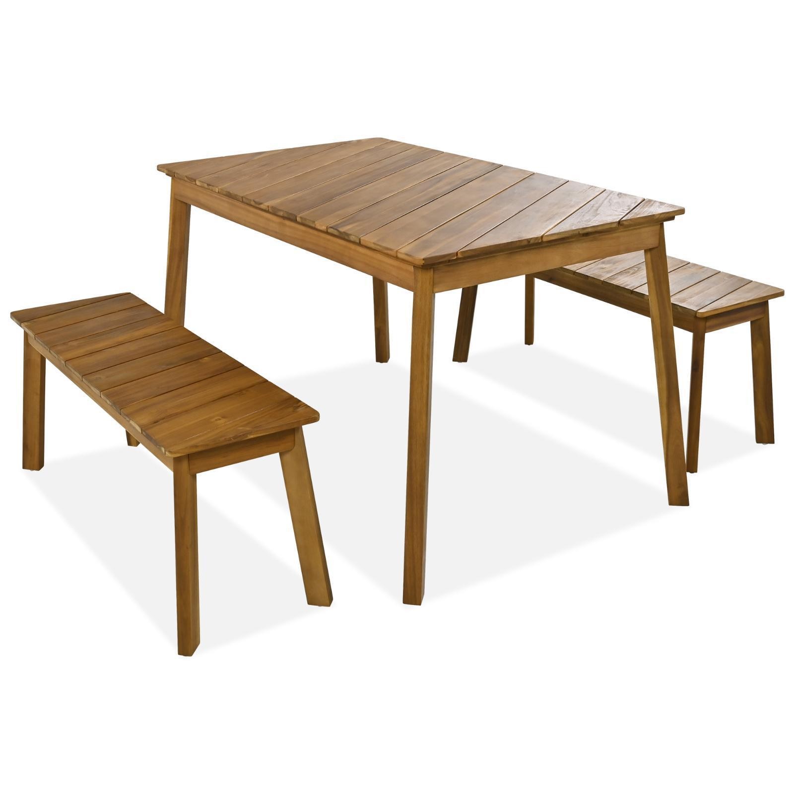 Stylish Outdoor & Indoor Acacia Wood Furniture Set with Unique Grain: Includes
