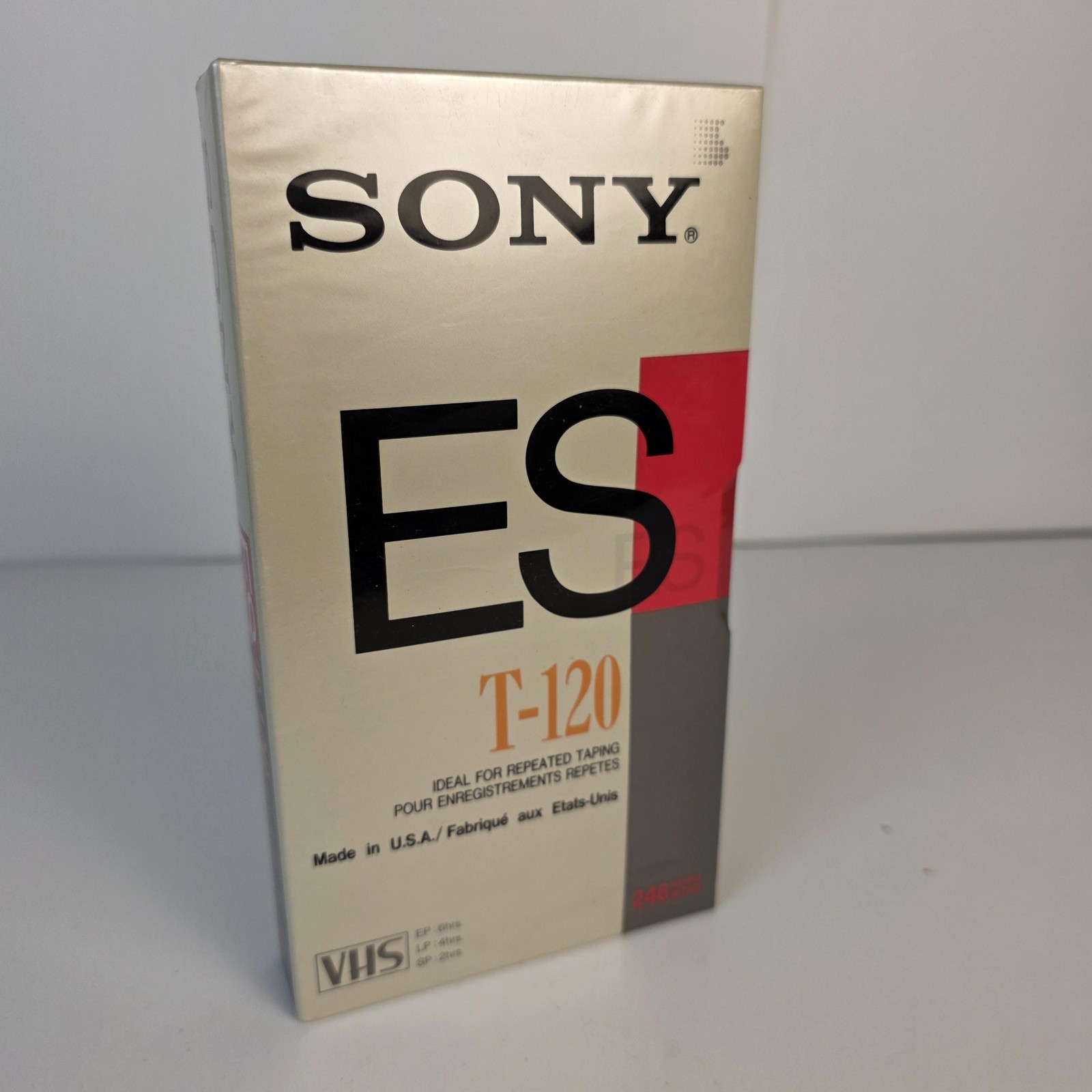 Vintage Sony ES T-120 VHS Video Cassette Tape Blank Sealed 6hrs EP NTSC USA