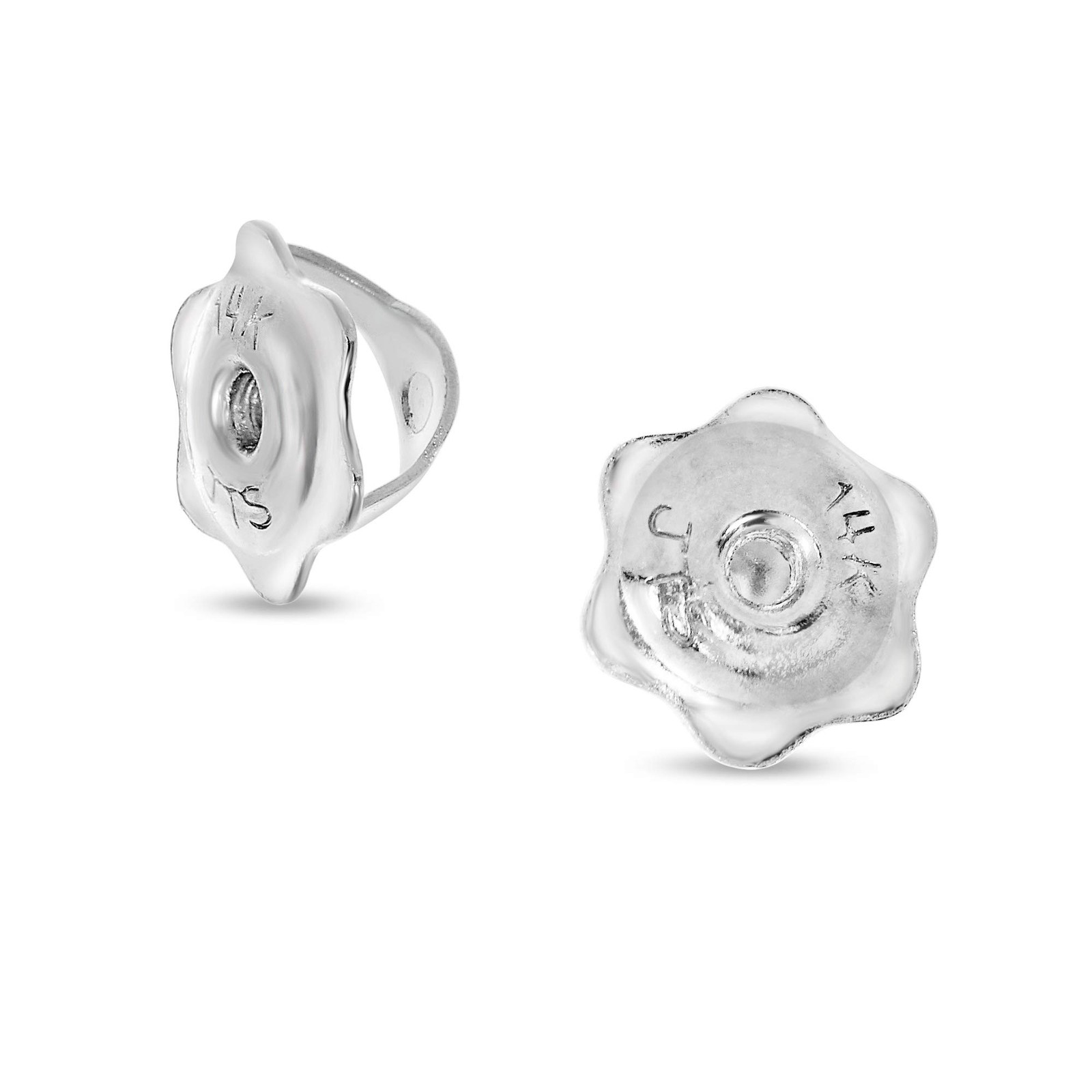 14k White Gold ScrewBack Type Earring Backs for 0.7mm Posts 1 Pair