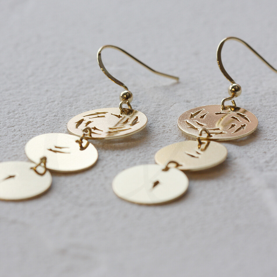 One Pair Plated Solid Brass Earring Component - Fish Earring - 17x62mm (4577C)