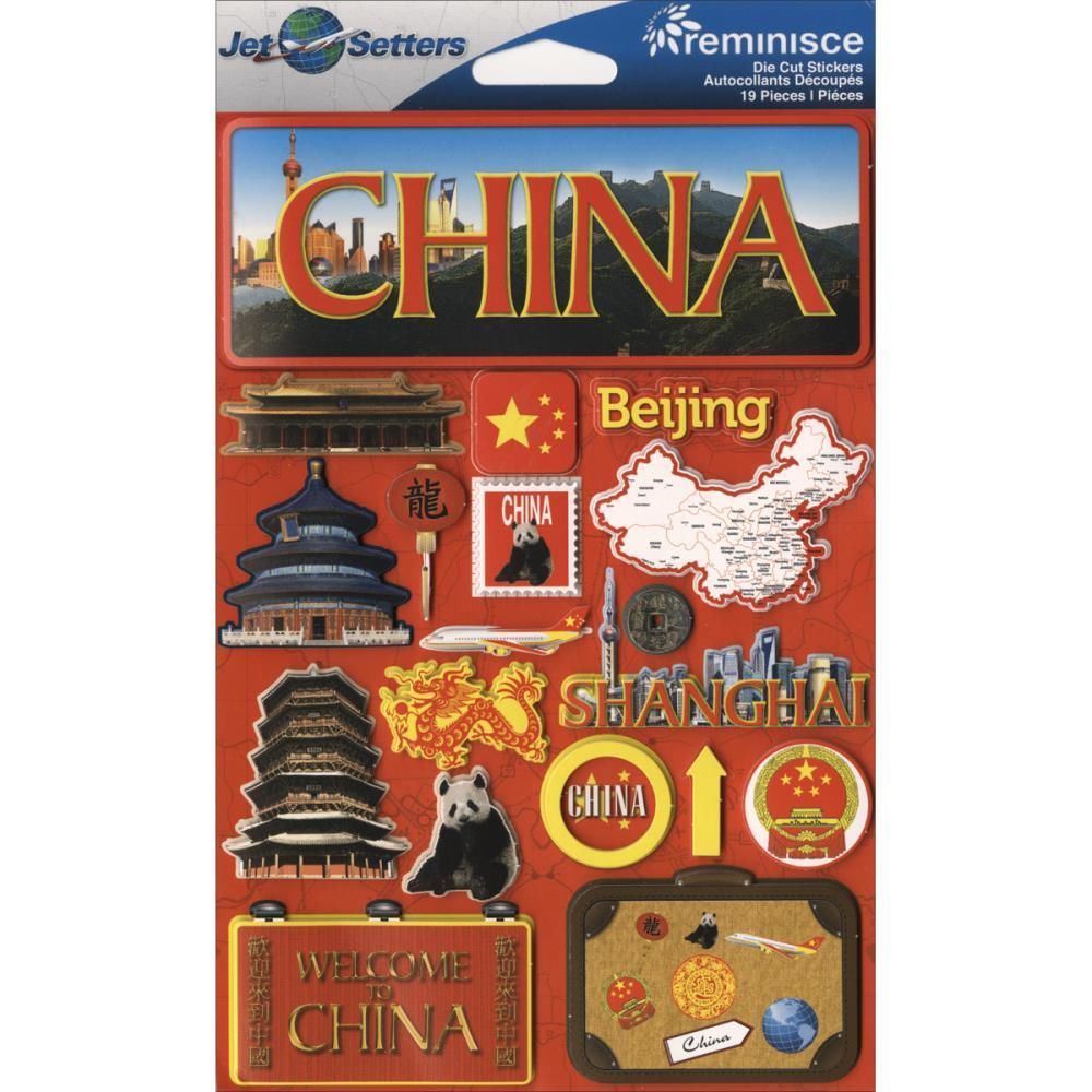Jet Setters International Dimensional Stickers 4.5 Inch X 6.75 CHINA