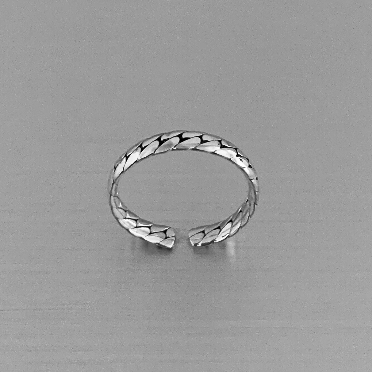 Sterling Silver Intricate Link Toe Ring, Silver Rings, Chain Links, Silver Band