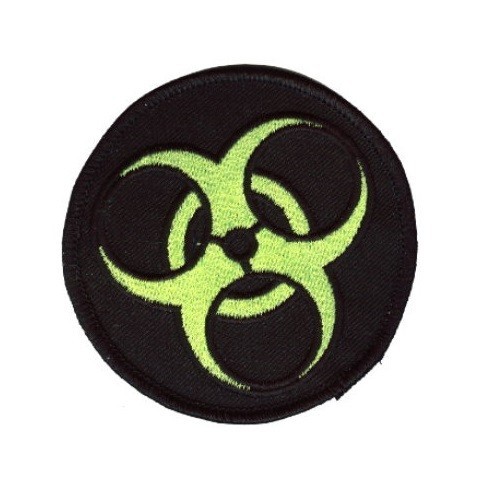 BIOHAZARD PATCH GREEN ON BLACK