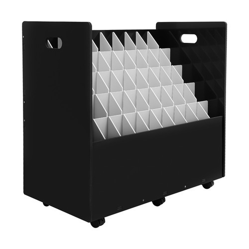 50-slot Blueprint Organizer, Roll File Storage Holder, Movable Roll File Cart
